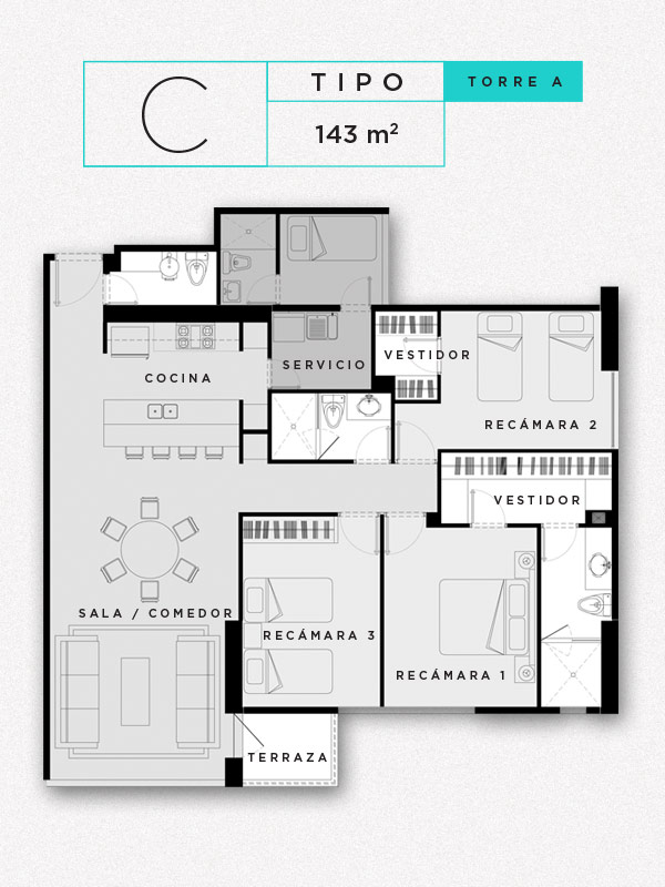 Departamento tipo C | Terrace
